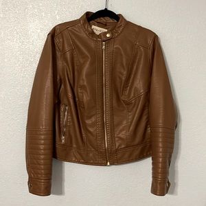 Ava and Viv brown pleather jacket size X